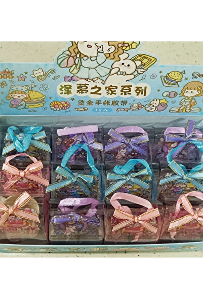 Flower Toys Şeffaf Kurdeleli Rulo Sticker Sevimli Suya Dayanıklı Laptop Telef...