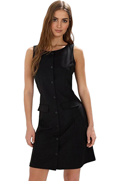 PayBuy Γυναικείο πλεκτό μίνι φόρεμα με κουμπιά Skater Fit Casual Summer Weeke...