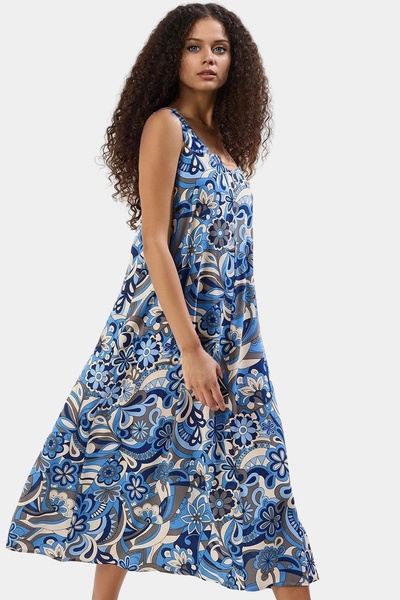PayBuy Women's Midi Dress Geometric Pattern V Neck Viscose Casual Stylish Weekend Summer Indispensable