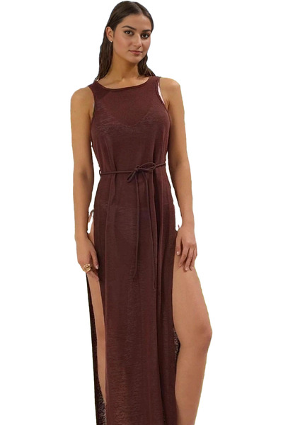 PayBuy Women's Maxi Knitted Slit Beach Dress Summer Casual V Neck Stylish Design Summer's Must-Have