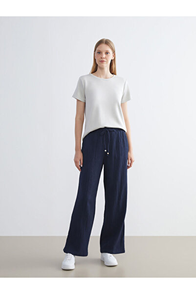 LC Waikiki Textured Muslin Women's Trousers with Waist Cord from Uzg Store fo...