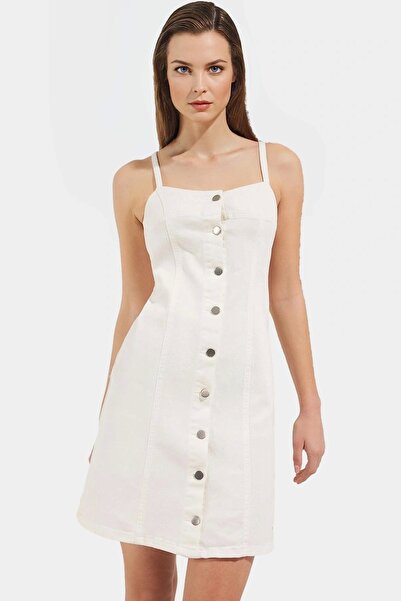 PayBuy Mini rochie din denim pentru femei, fără bretele, fără mâneci, bodycon...