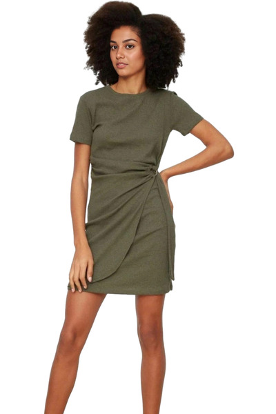 PayBuy Mini rochie tricotată de damă Detaliu cu șireturi Decolteu casual Eleg...