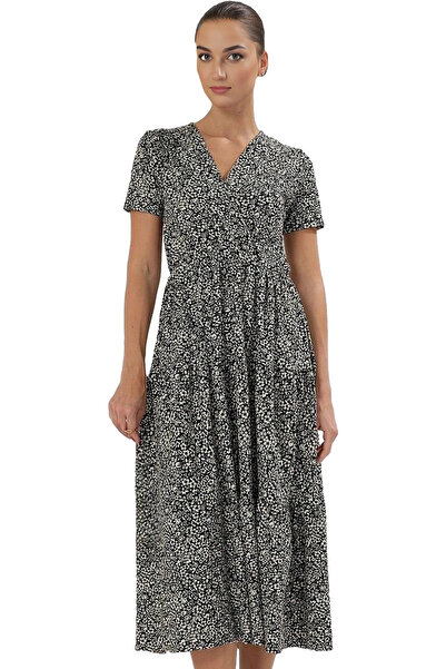 PayBuy Γυναικείο φόρεμα Skater με φλοράλ σχέδιο Πλεκτό ύφασμα Άνετο καθημεριν...