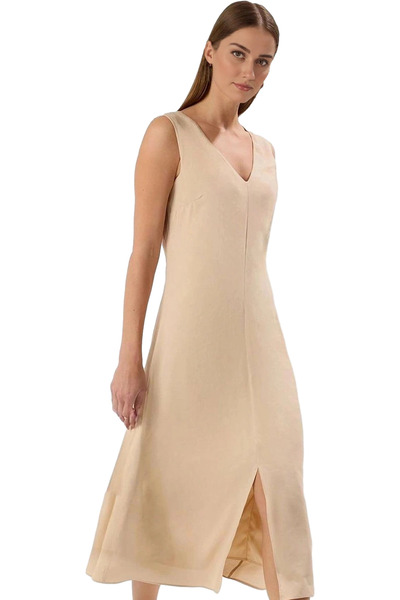 PayBuy Γυναικείο φόρεμα με λαιμόκοψη V με μονόχρωμο κομμένο στυλ Casual Άνετη...