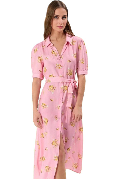 PayBuy Rochie cămașă de damă, lungime midi, cu model animal, țesătură vâscoas...