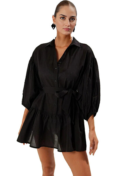 PayBuy Γυναικείο βαμβακερό μίνι φόρεμα με μπαλόνι μανίκια Καλοκαιρινό κομψό π...