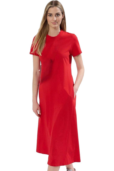 PayBuy Women's Midi Length Knitted Dress Pocket Detail Cotton Daily Use Weeke...