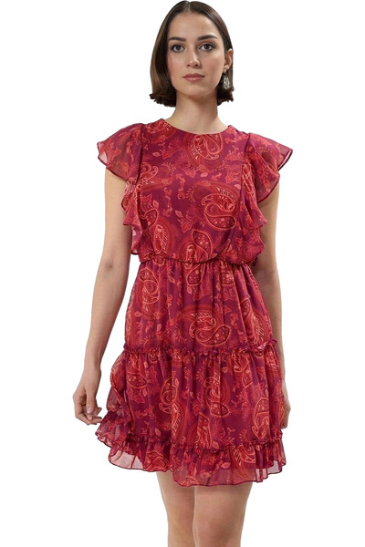 PayBuy Mini rochie din șifon pentru femei, cu model floral, ocazional de vară...