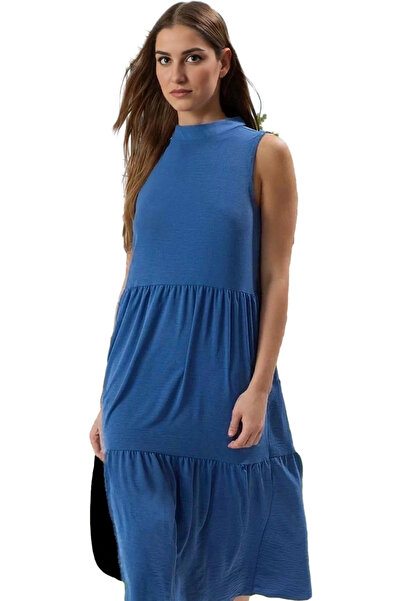 PayBuy Rochie de damă, lungime midi, design stratificat, țesătură țesătă, oca...