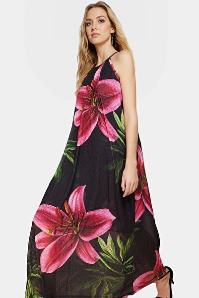 PayBuy Women Maxi Dress Floral Pattern Halter Neckline a Line Summerwear Casual Summer Indispensable