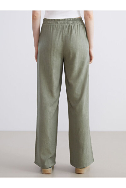 LC Waikiki Quality Parts from Celebi Store | Textured Wide Leg Women's Trousers with Elastic Waist