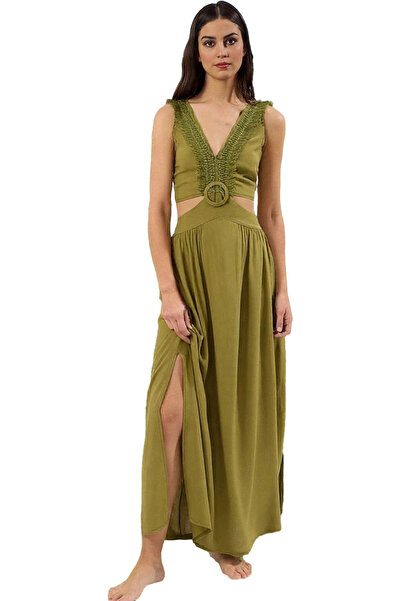 PayBuy Rochie maxi pentru femei Crinkle Viscos Tesut Talie Decupat Vară Plajă...