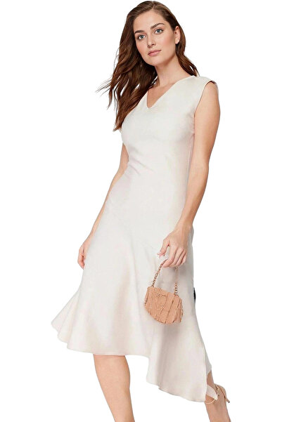 PayBuy Rochie midi asimetrică pentru femei, cu decolteu în V, modernă, elegan...