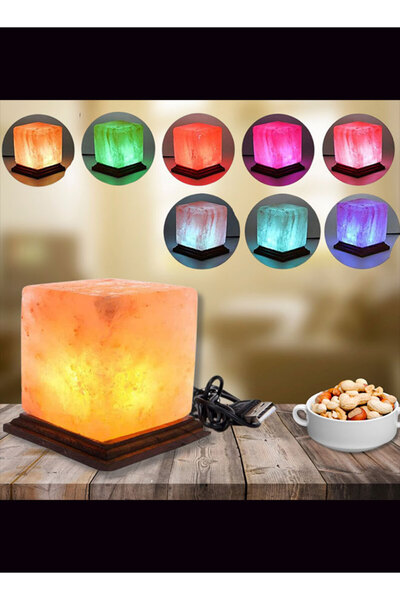 M.A Traders Himalayan Pink Salt USB Lamp – 4kg Square Shape | Big Size Lamp for Air Purification & Desk Décor