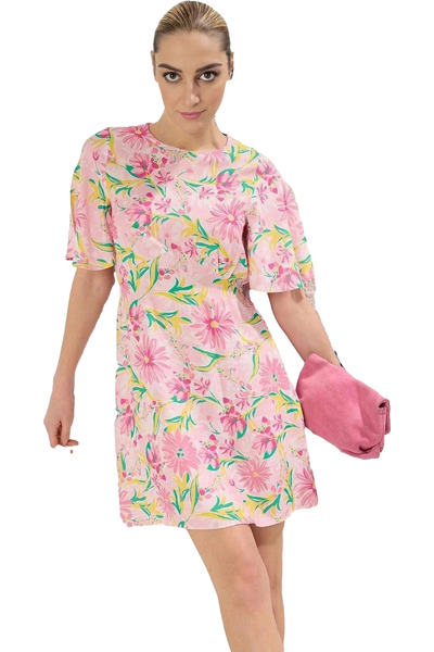 PayBuy Mini rochie de damă, cu model de flori tropicale, în formă de A, visco...