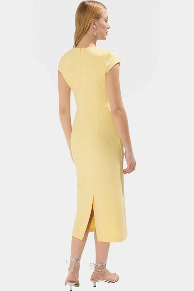 PayBuy Rochie midi de damă cu centură guler pătrat mâneci scurte țesătură țesătură Material durabil pentru afaceri și zilnic