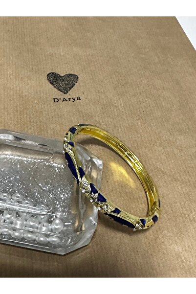 Darya DD495 سوار مخلب ذهبي عتيق من الحجر الأزرق الداكن