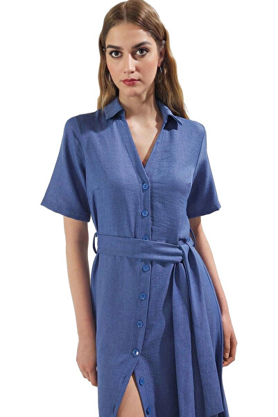 PayBuy Γυναικείο πουκάμισο Φόρεμα Midi Μήκος Aerobin Υφαντό Άνετο Καλοκαιρινό...