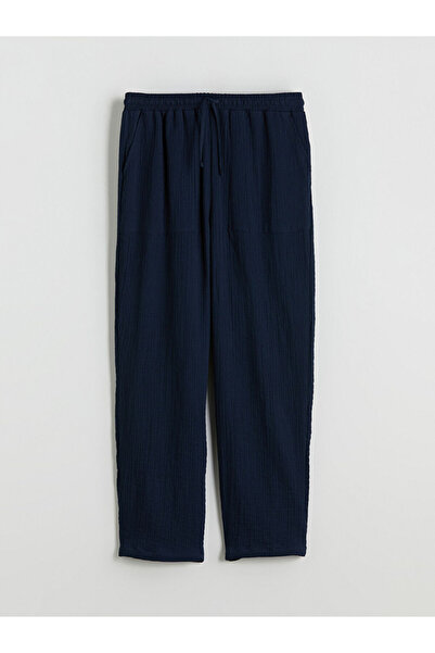 LC Waikiki Lacivert Beli Lastikli Dokulu Kadın Pantolon