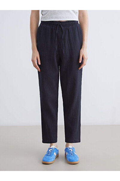 LC Waikiki Elastic Waist Textured Muslin Women's Trousers