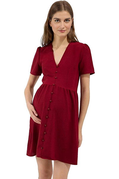 PayBuy Γυναικείο Μίνι Φόρεμα Α γραμμής με κοντό μανίκι με κουμπιά V-λαιμόκοψη...