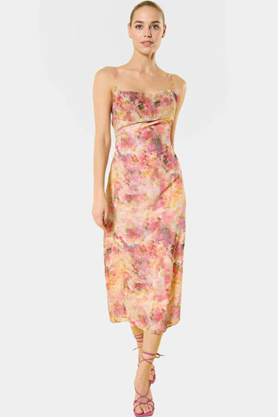 PayBuy Kadın Şifon Midi Elbise A Kesim Sırt Detaylı Yazlık Günlük Kullanım Yaz Aylarının Vazgeçilmezi