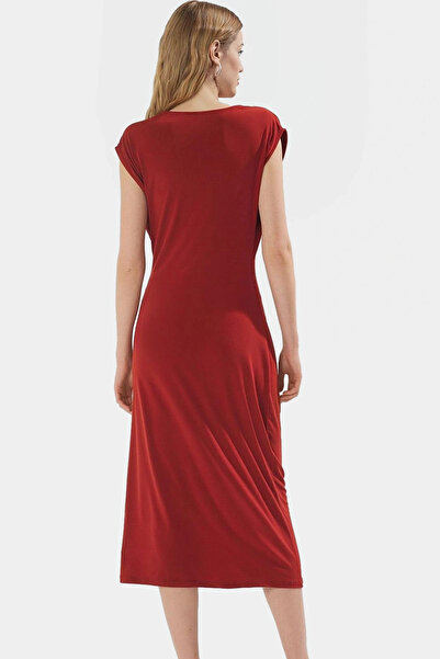 PayBuy Rochie midi tricotată pentru femei Bodycon Mold Guler dublu de vară Utilizare zilnică Material durabil