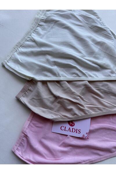CLADİS Women's Plain Soft Color Bikini Panties 3 Pack Normal Waist Cotton Lycra