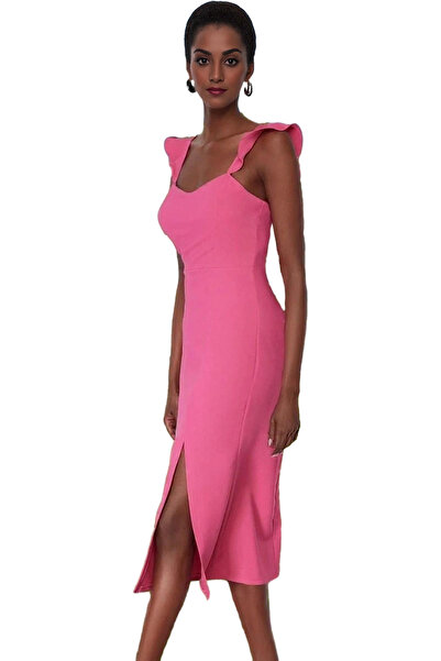 PayBuy Γυναικείο μίντι φόρεμα Φινικέ Υφαντό γιακά καρδιάς που αγκαλιάζει το σ...