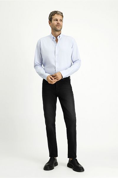 Kiğılı Long Sleeve Slim Fit Slim Fit Cotton Oxford Shirt