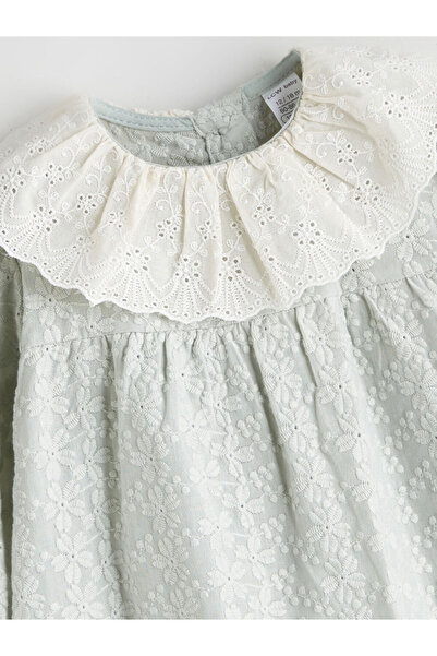 LC Waikiki Baby Girl Dress with Ruffles and Baby Collar
