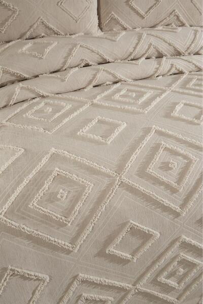 bursa çeyiz Samira 3 Piece Double Pique Set Beige