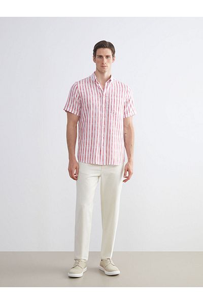 LC Waikiki Create Your Style from Uzg Store |   Regular Fit Short Sleeve Striped Poplin Men's Shirt