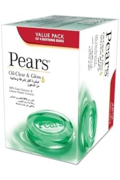Pears Oil Clear & Glow Bar Soap with 100% Natural Ingredients & Glycerin for Soft & Glowing Skin | P