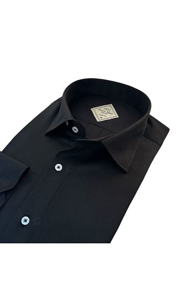 GÖMLEK GALERİSİ Slim Fit Slim Fit Plain Dobby Long Sleeve Men's Shirt