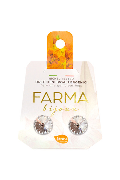 Farma Bijoux Revolu 10mm Crystal Medical Hoop Earrings Embellished with Swarovski® Crystals