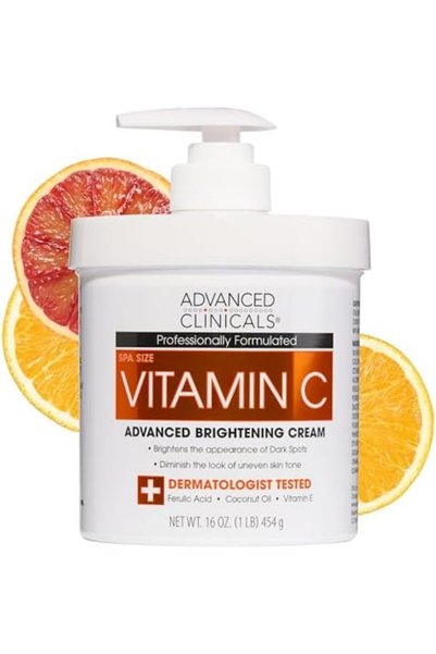 Advanced Clinicals Vitamin C Cream for Face and Body - Brightening, Moisturizing, Spot Treatment - 454g by Advanced Cli