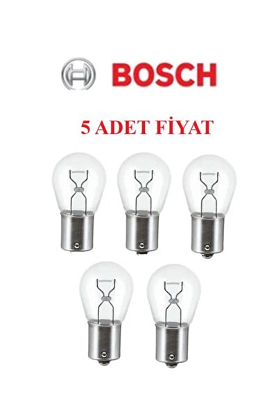 Bosch 5 ADET STOP SİNYAL VE ARKA SİS LAMBA AMPULÜ HALOJEN TEK DUY ECO 12V H6W 6W
