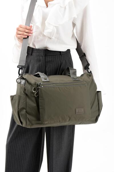 Çanta Trend Ultra Light Stylish and Waterproof Large Size Shoulder, Hand Travel Bag Khaki Green Model: (571-13-9g)