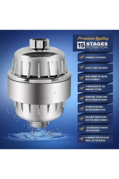 WOMDEE 15 Stage Shower Filter For Hard Water - Shower Head Filter Remove Chlorine - Shower Filters 2