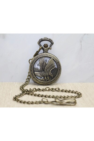 ForWhat Eagle Motif Chain Watch for Office Home Office Gift