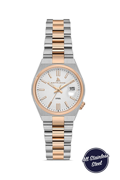 Navimarine Mini Two Color Calendar Full Steel Women Wrist Watch