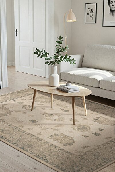 ARTLOOP Relic Bej Vintage Dokulu Klasik Desenli Dokuma Tabanlı Şönil Halı AL 514