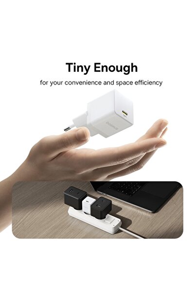 Baseus EU Charger 30W, Type-C - Palm (P10111605213-00) - Moon White