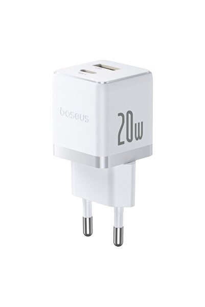 Baseus Charger EU 20W, USB, Type-C - Palm (CCZC20UE) - Moon White