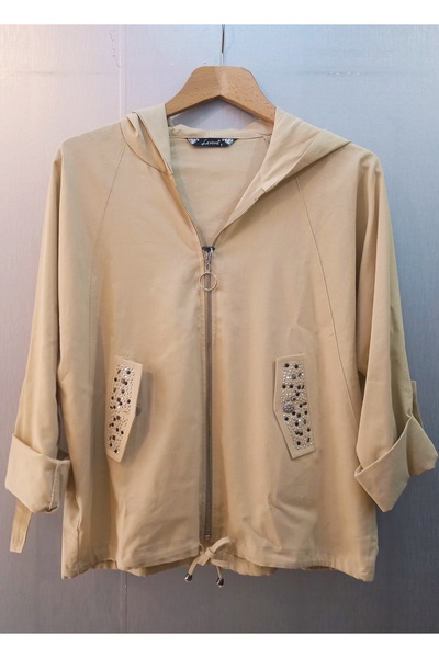 SGS Le Viva Hooded Pockets Stone Detailed Linen Jacket