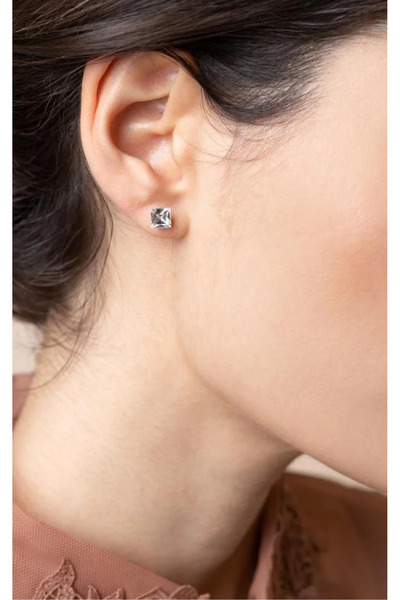 Farma Bijoux 6mm Crystal Heart Hoop Earrings Embellished with Swarovski® Crystals