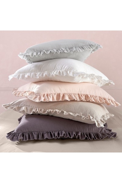 Maki Home Σετ μαξιλαροθήκη Makiteks 100% βαμβακερό μπλε βολάν δύο τεμαχίων 50x70