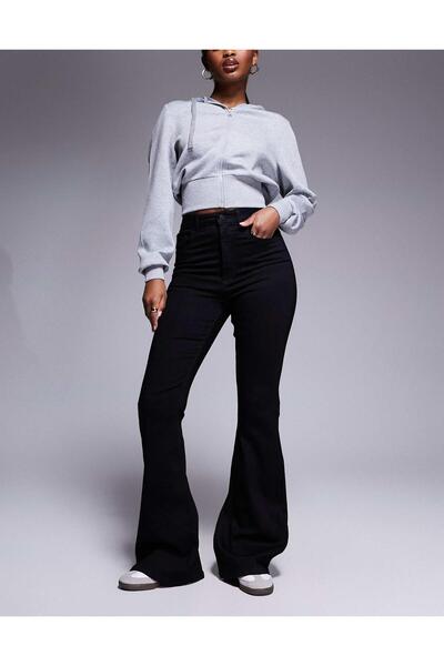 geenz manifacture Black Women's Miya Flared Jeans High Waist Jeans (Extra Comfortable)